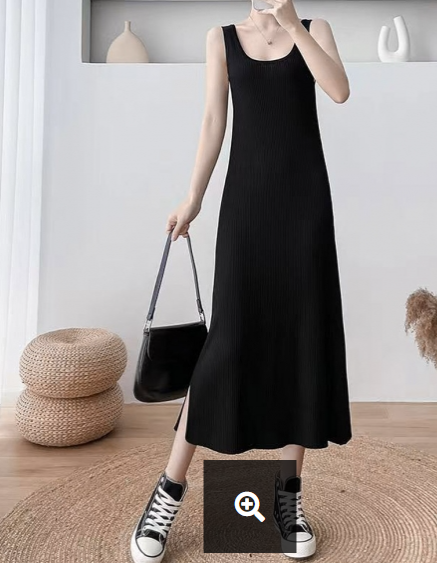 Slim-Fit Ribbed Sleeveless Maxi Dress
